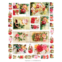 Collage Sheet Vintage Elements 9  - Roses