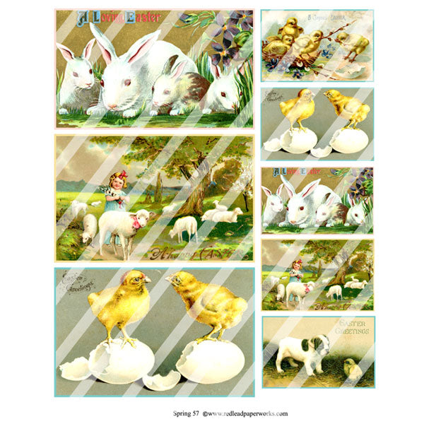vintage Easter and Spring Collage Sheets