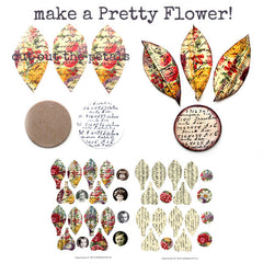 Flower Collage Sheet Vintage Elements 198