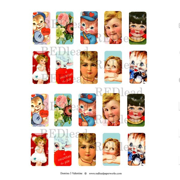 Valentine Domino Collage Sheet 3