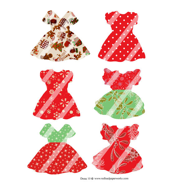 Christmas Dresses Collage Sheet 10