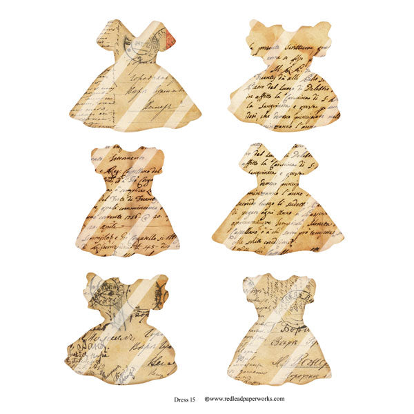 Vintage Letters Dress 15 Collage Sheet