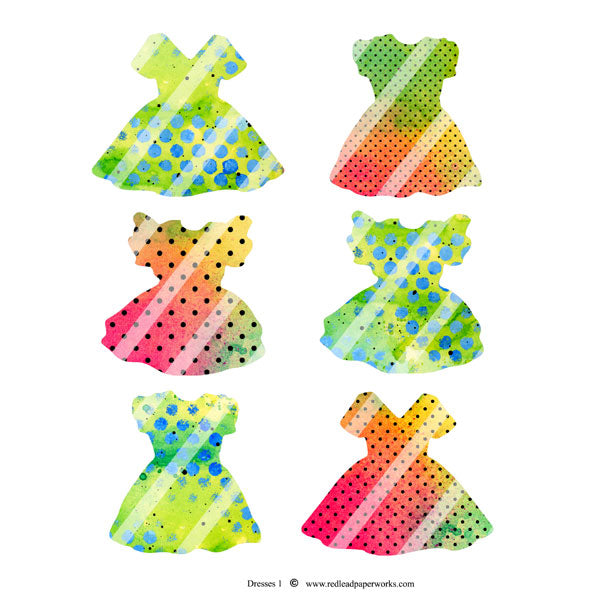 Polka Dot Dresses Collage Sheet 1