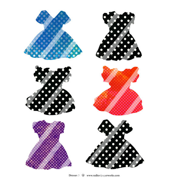 Dots Dresses Collage Sheet 3