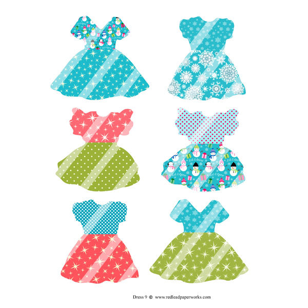 Christmas Dresses Collage Sheet 9