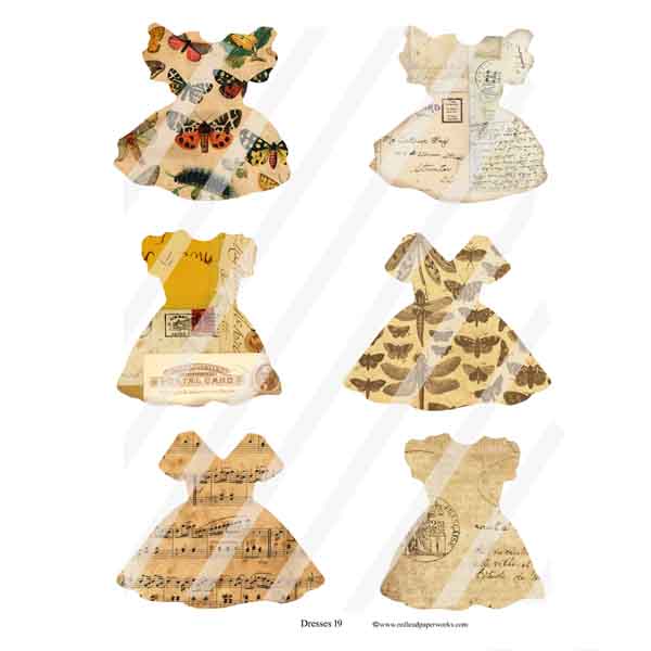 Collaged Dresses Collage Sheet 19