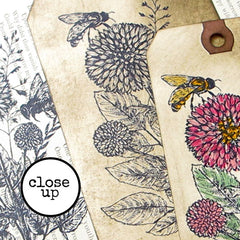 Bees in the Garden Rubber Stamp