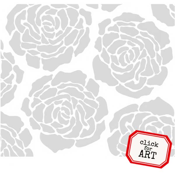 Garden Roses Stencil 6" x 6"