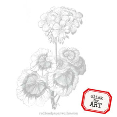 Geranium Flower Rubber Stamp