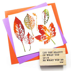 Forest Leaves Rubber Stamp