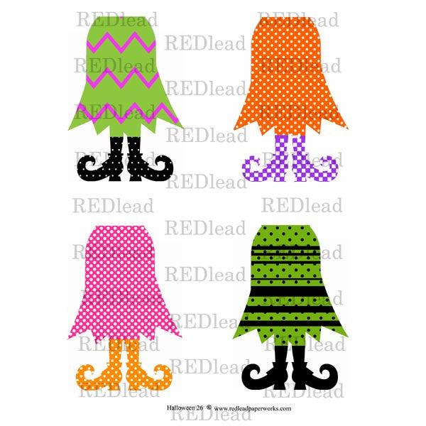 Halloween Witch Skirts Collage Sheets 