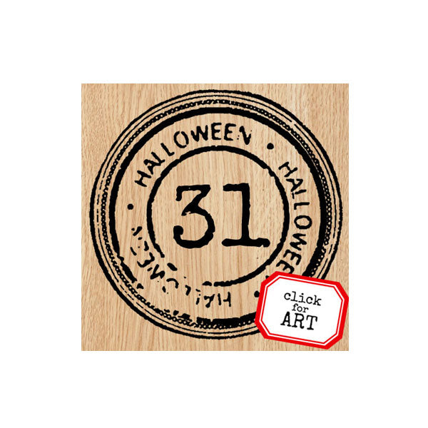 Halloween 31 Wood Mount Rubber Stamp