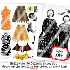 Halloween Art Dolls Collage Sheet Set 96