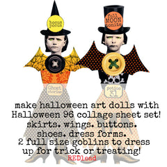 Halloween Art Dolls Collage Sheet Set 96