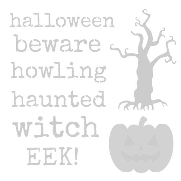 Halloween Beware Halloween Stencil 6 x 6