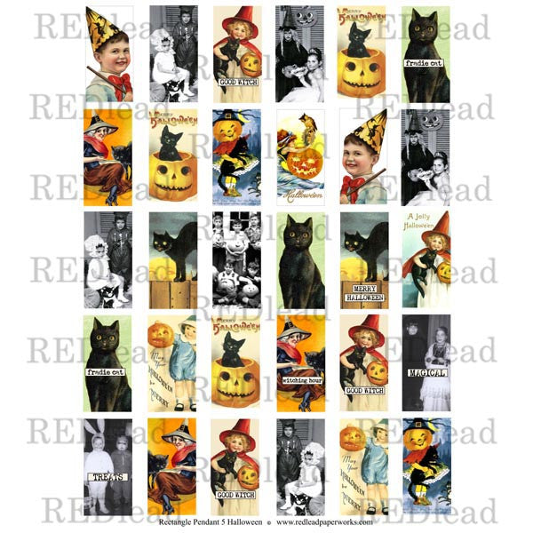Halloween Rectangle Pendant Collage Sheet 5