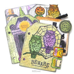 Screech Owl Halloween Rubber Stamp