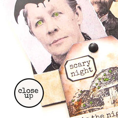 Who Goes There Wood Mount Halloween Rubber Stamp