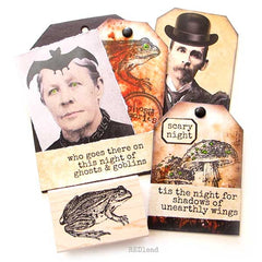 Who Goes There Wood Mount Halloween Rubber Stamp