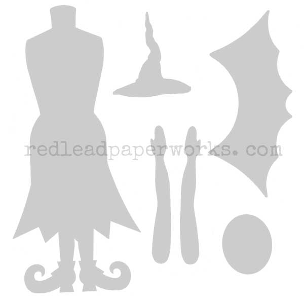 Halloween Witch Art Doll Stencil 6 x 6