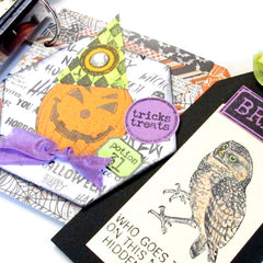 Tricks Treats Halloween Pumpkins Rubber Stamp