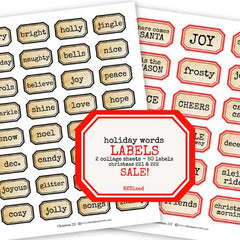 2 Christmas Labels Christmas Collage Sheets