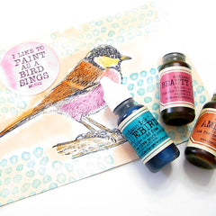 I Like To Paint As a  Bird Sings Rubber Stamp