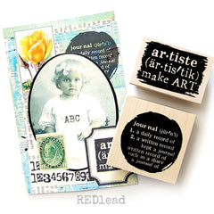 Journal Circle Wood Mount Rubber Stamp