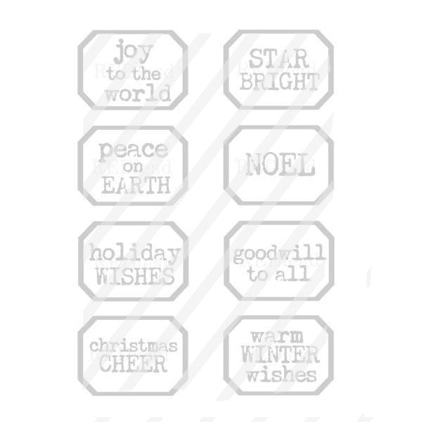 Joy to the World Christmas Little Labels Rubber Stamp