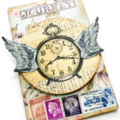 Vintage Clock Rubber Stamp