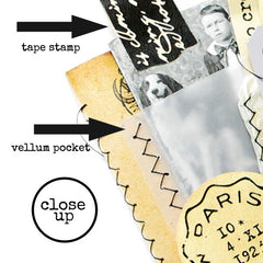 Music & Script Tape Rubber Stamp