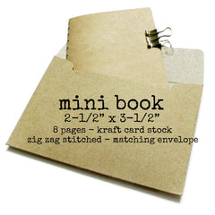 Kraft Card Stock Mini Stitched Journal  2-1/2" x 3-1/2"