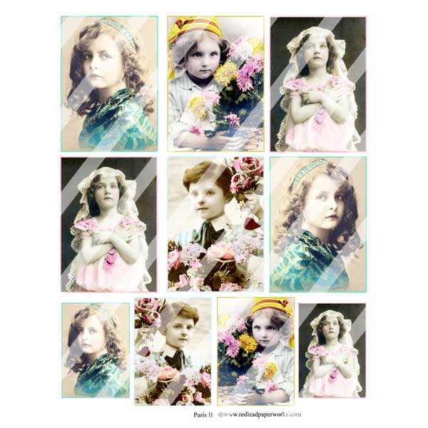 Paris Artist Trading Cards Collage Sheet 11
