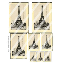 Paris Eiffel Tower Collage Sheet