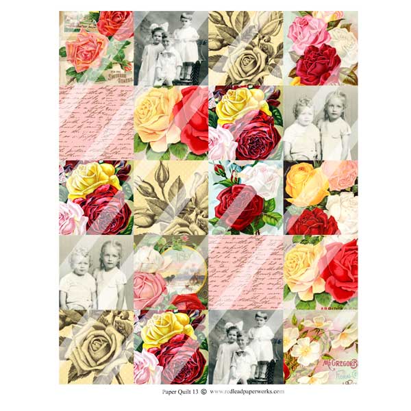 Patchwork Quilt Collage Sheet 13