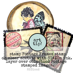 Postage Stamp Frames Rubber Stamp
