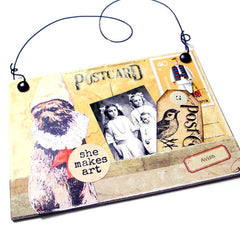 She Makes Art Wood Mounted Rubber Stamp