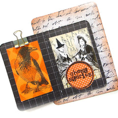 Halloween Raven Wood Mount Rubber Stamp