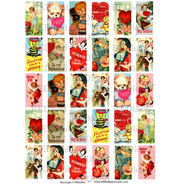 Valentine Rectangle Pendant Collage Sheet  6