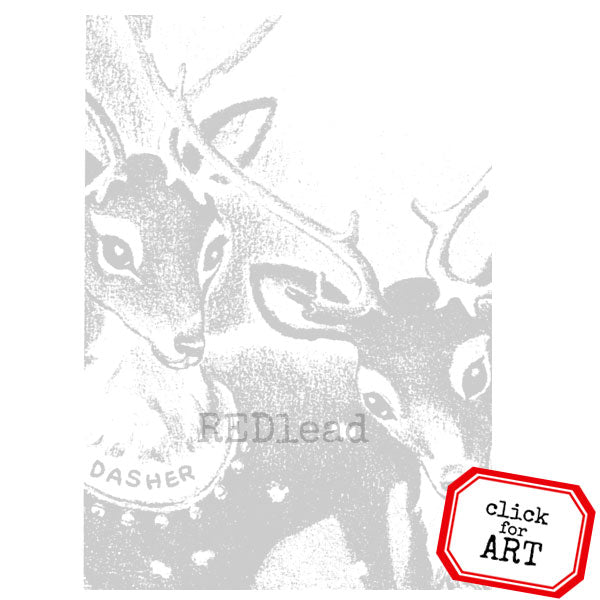 2 Deer Rubber Stamp