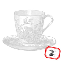 Afternoon Tea Cup Rubber Stamp