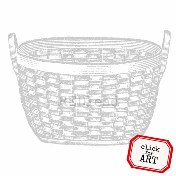 Woven Basket Rubber Stamp