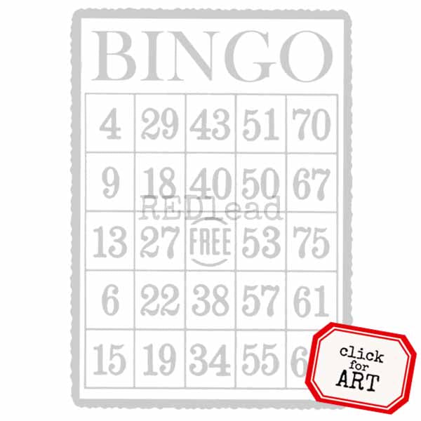 Large Bingo Card Rubber Stamp