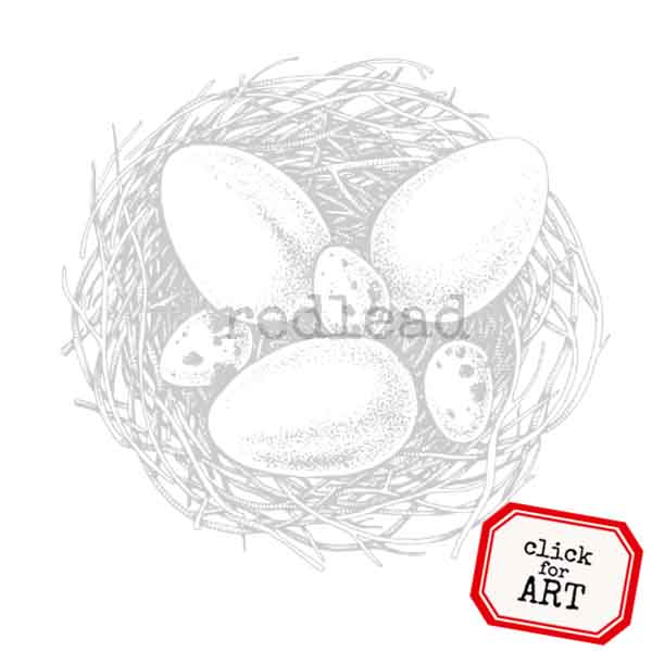 Into the Forest Bird Nest Rubber Stamp