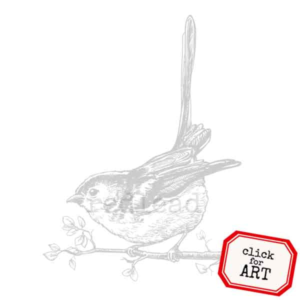 Phoebe Bird Rubber Stamp