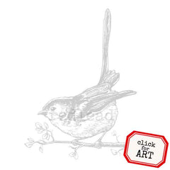 Phoebe Bird Rubber Stamp