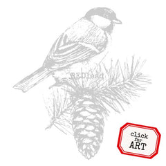 Winter Bird Christmas Rubber Stamp