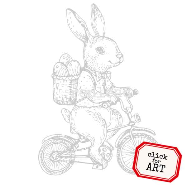 Biker Bunny Rubber Stamp Save 60%