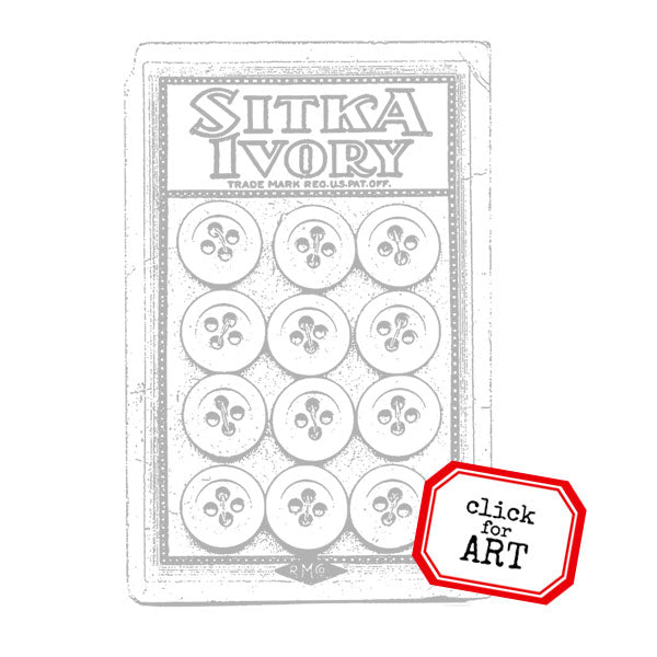 Ivory Button Card Rubber Stamp