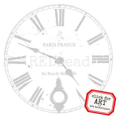 Paris Clock rubber Stamp